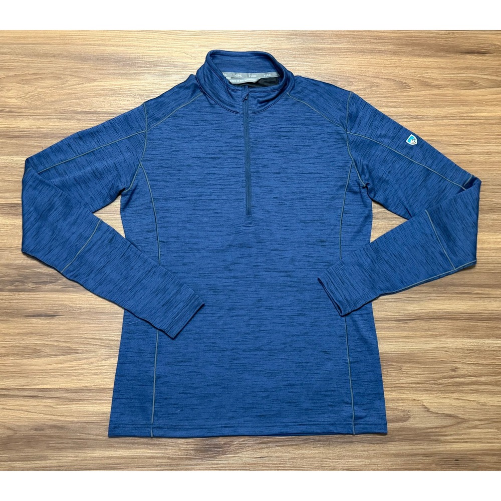 KUHL Alloy Blue 1/4 Zip Performance Pullover Base Layer Sweater Top Men's Sz M